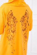 Bluza z nadrukiem skrzydeł pomarańczowy neon