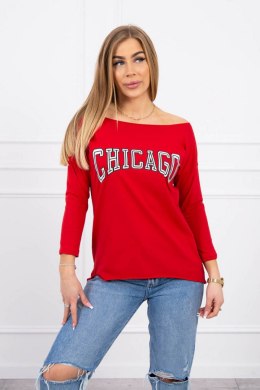 Bluzka z nadrukiem Chicago czerwona