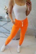 Spodnie bawełniane pomarańczowy neon