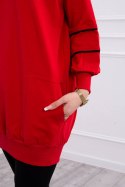 Bluza z suwakiem i kieszeniami czerwona