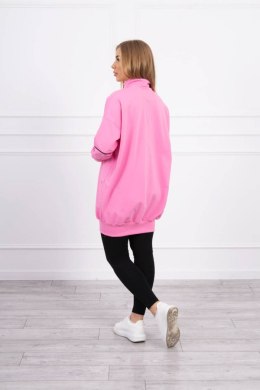Bluza z suwakiem i kieszeniami jasno różowa
