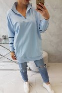Bluza z suwakiem i kieszeniami błękitna
