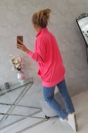 Bluza z suwakiem i kieszeniami różowy neon