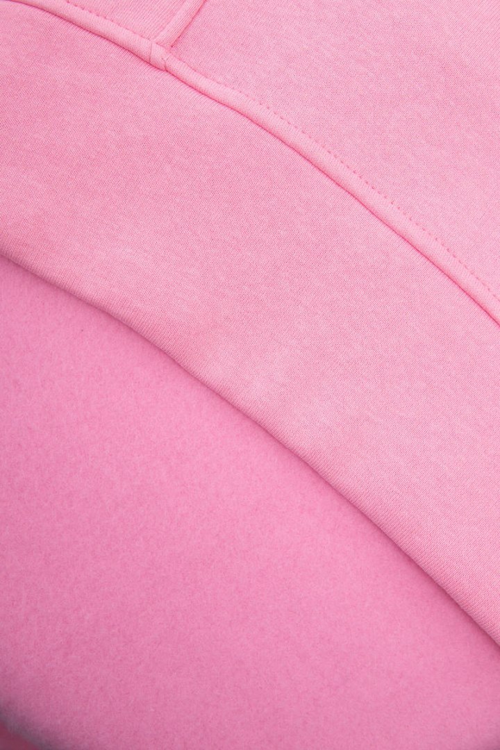 Komplet ocieplany z bluzą z kapturem jasno różowy