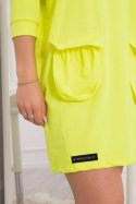 Sukienka z kapturem żółty neon