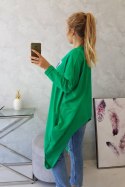 Bluzka z nadrukiem oversize jasno zielona