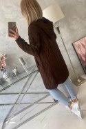 Sweter z kapturem i kieszeniami brązowy