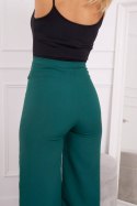 Spodnie z szeroką nogawką ciemno zielone