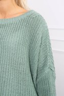 Sweter szeroki oversize ciemny miętowy