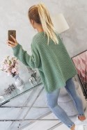 Sweter szeroki oversize ciemny miętowy