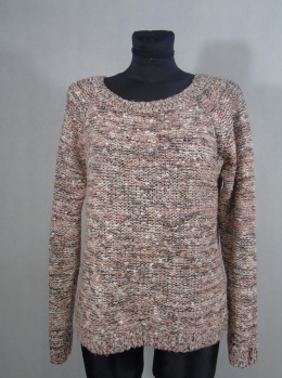 Brudnoróżowy melanżowy sweter L