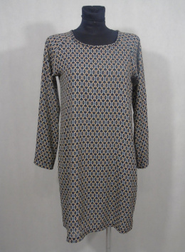 Granatowo-szara sukienka na guziczek