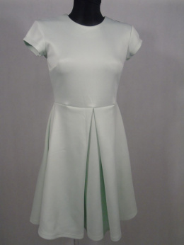 Pistacjowa rozkloszowana sukienka XS