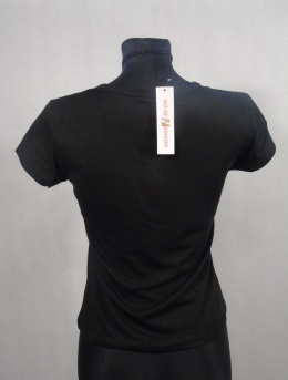 Czarna bluzeczka z nadrukiem i guziczkami XL/XXL
