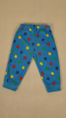 Niebieskie spodnie w kolorowe gwiazdki 80