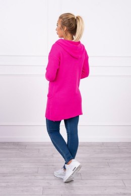 Sweter z kopertowym dołem różowy neon