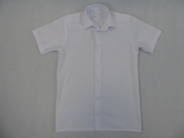 Biała koszula chłopięca z krótkim rękawem 134