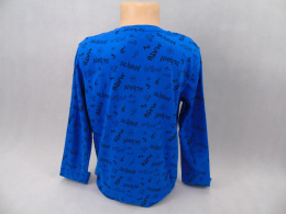 Niebieska bluzka z długim rękawem i nadrukiem 140cm