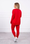 Komplet sweterkowy 3-częściowy czerwony