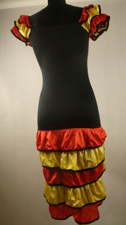 Czarna sukienka - hiszpanka rozm.134-140cm