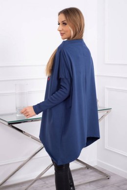 Bluza oversize z asymetrycznymi bokami jeansowa