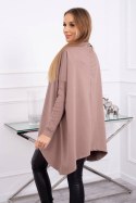 Bluza oversize z asymetrycznymi bokami mocca