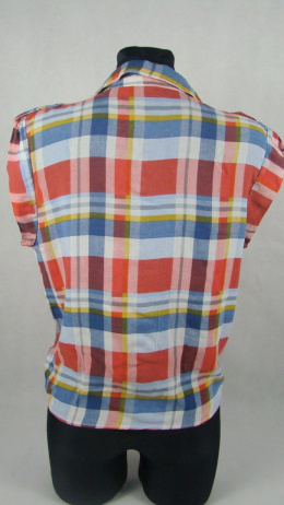 Koszula bez rękawów w kolorową kratę M