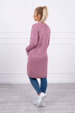 Sweter z kieszeniami ciemny różowy
