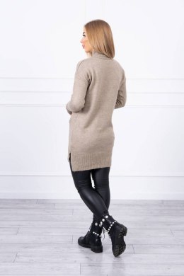 Sweter ze stójką ciemny beżowy