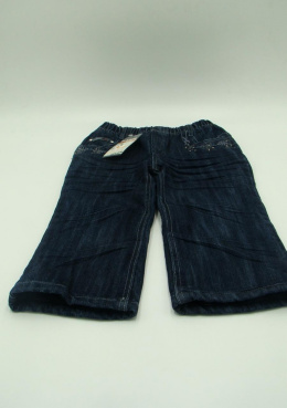 Jeansowe ocieplane spodnie rozm.92cm