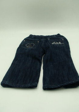 Jeansowe ocieplane spodnie rozm.92cm