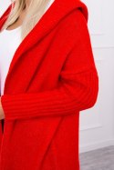 Sweter z kapturem czerwony