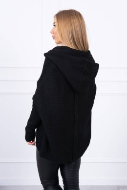 Sweter z kapturem i rękawami typu nietoperz czarny