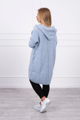 Sweter z kapturem niebieski