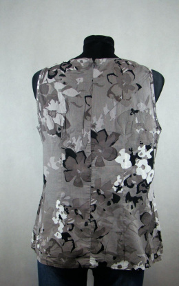 Szaro-beżowa bluzka w kwiaty 42