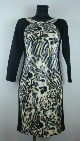 Czarna sukienka z tygrysim wzorem S