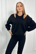 Komplet 3-częściowy bluza + top + legginsy czarny