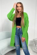 Sweter z warkoczowym splotem jasno zielony