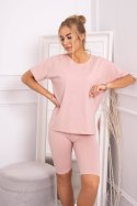 Komplet top+legginsy ciemny pudrowy róż