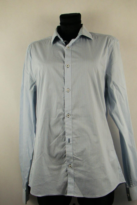 Koszula w biało-niebieskie prążki M