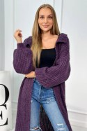 Sweter z dodatkiem moheru w stójkę fioletowy