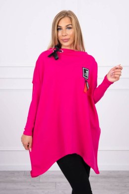 Bluza oversize z asymetrycznymi bokami fuksja