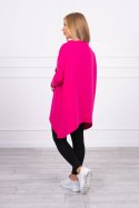 Bluza oversize z asymetrycznymi bokami fuksja