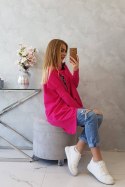 Bluza oversize z asymetrycznymi bokami fuksja