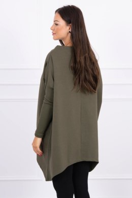 Bluza oversize z asymetrycznymi bokami khaki