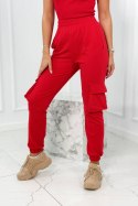 Komplet 3 w 1 bluza + top + spodnie czerwony