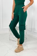 Komplet 3 w 1 bluza + top + spodnie zielony