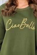 Bluza ocieplana z napisem Ciao Bella khaki