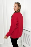 Komplet bawełniany bluza ocieplana + legginsy czerwony