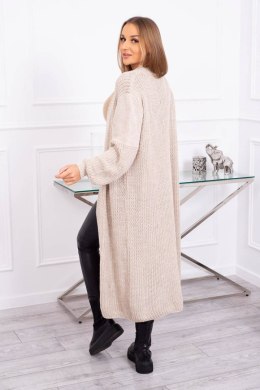 Sweter długi kardigan beżowy
